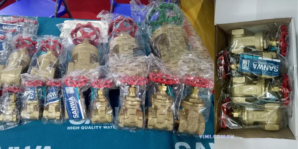 van cổng ty chìm tay quay đồng