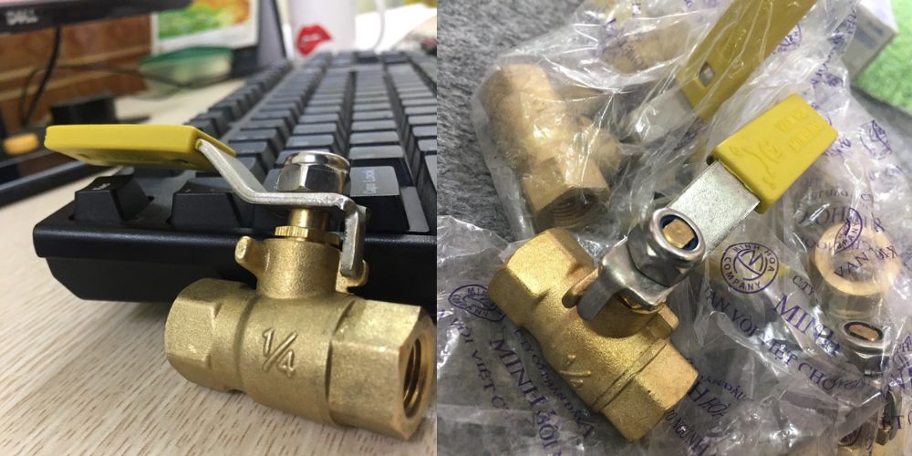 Van bi đồng tay gạt van bi đồng tay gạt 105 6