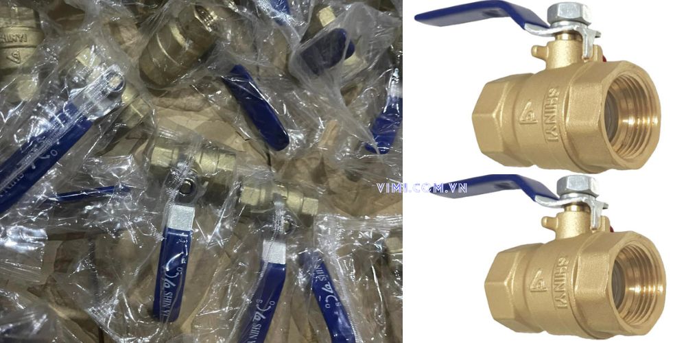 Van bi đồng tay gạt van bi đồng tay gạt shinyi 105