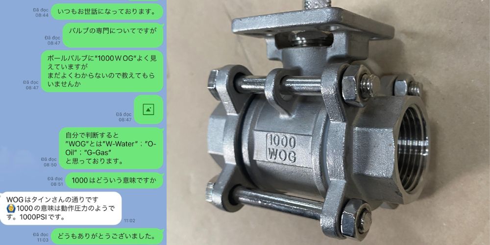 1000 WOG là gì | Kí hiệu trên thân van bi 1000 wog là gì 6