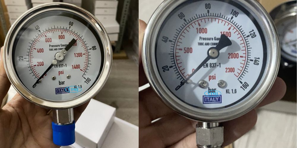 Đồng hồ áp suất Italy 0 ~ 100bar (1400psi) đồng hồ áp suất Italy 0 100bar 1400psi 3