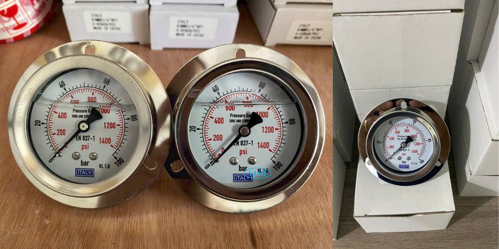 Đồng hồ áp suất Italy 0 ~ 100bar (1400psi) đồng hồ áp suất Italy 0 100bar 1400psi