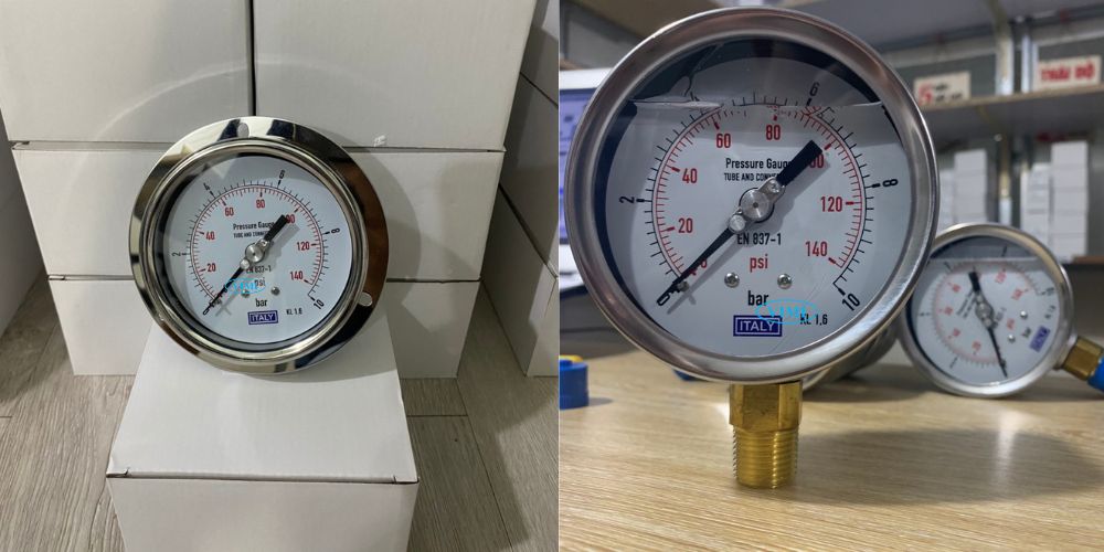 đồng hồ áp suất Italy 0 10bar 140psi 2