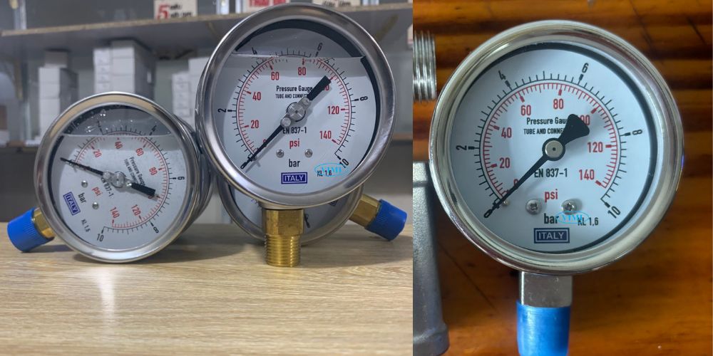 đồng hồ áp suất Italy 0 10bar 140psi 4