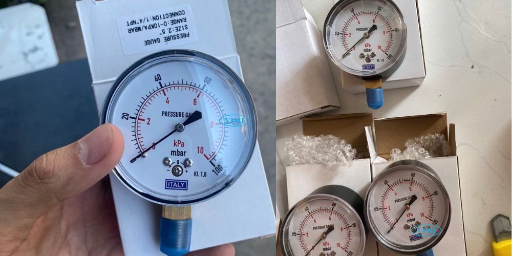 đồng hồ áp suất Italy 0bar 10kpa 100mbar 2