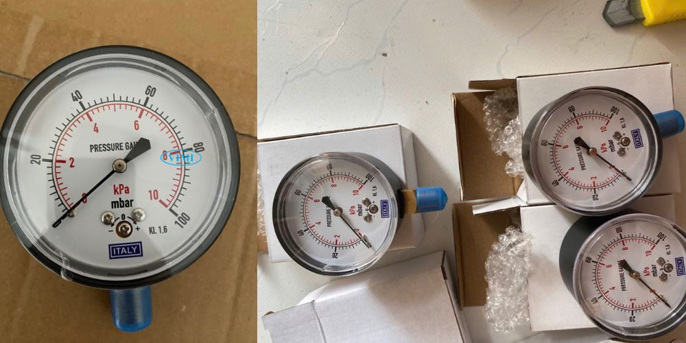 đồng hồ áp suất Italy 0bar 10kpa 100mbar 3