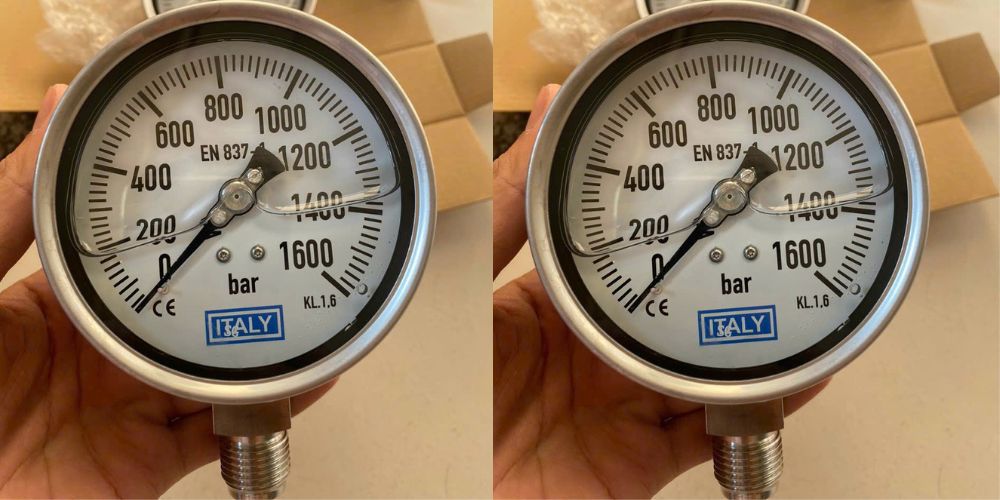 Đồng hồ áp suất Italy 0 ~ 1600bar (23000psi) đồng hồ áp suất Italy 1600bar 23000psi