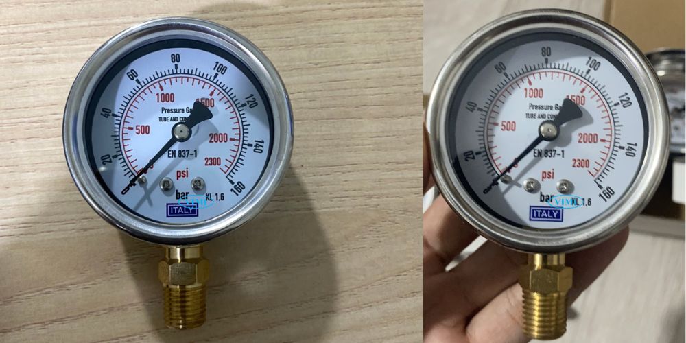 Đồng hồ áp suất Italy 0 ~ 160bar (2300psi) đồng hồ áp suất Italy 0 160bar 2300psi 3
