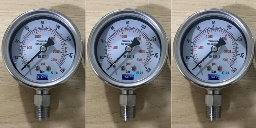 Đồng hồ áp suất Italy 0 ~ 160bar (2300psi) đồng hồ áp suất Italy 0 160bar 2300psi 4