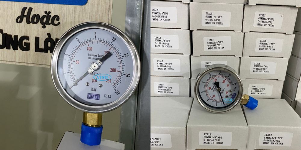 Đồng hồ áp suất Italy 0 ~ 16bar (250Psi) đồng hồ áp suất Italy 0 16bar 250psi 5