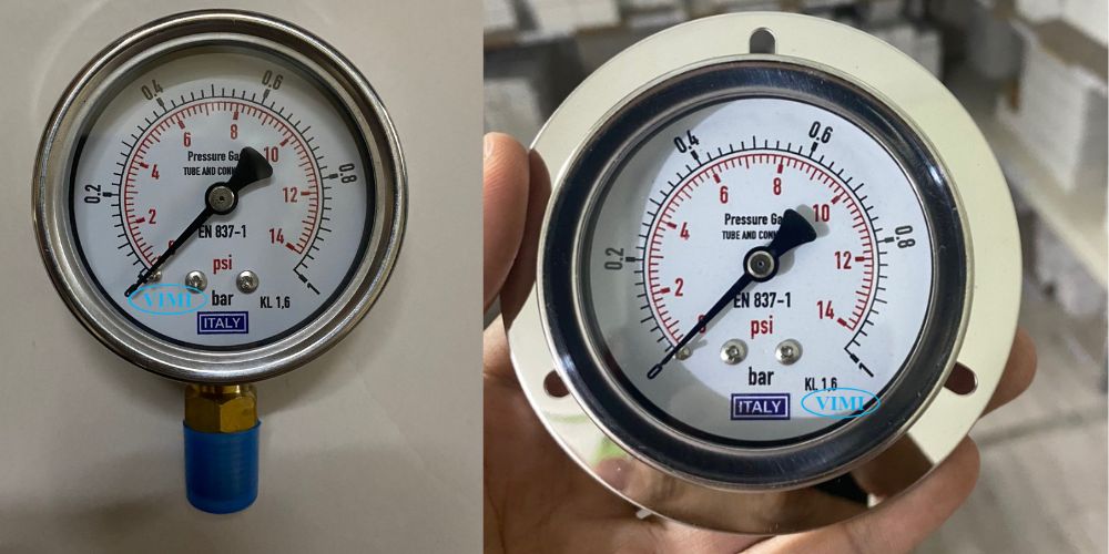 đồng hồ áp suất Italy 0 1bar 15psi 2