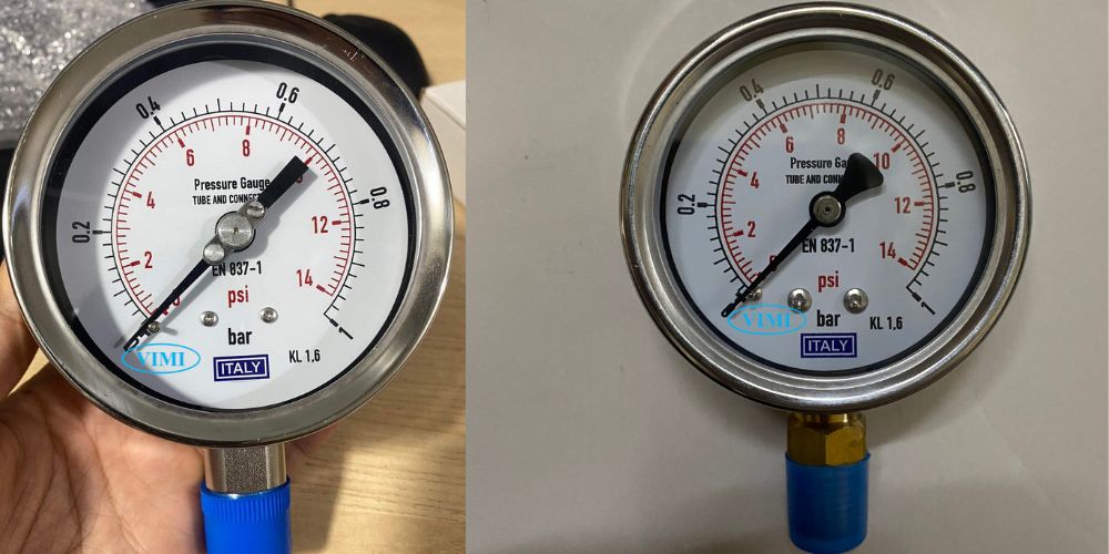 đồng hồ áp suất Italy 0 1bar 15psi