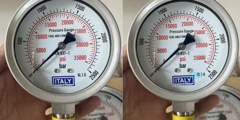 đồng hồ áp suất Italy 0 2500bar 35000psi