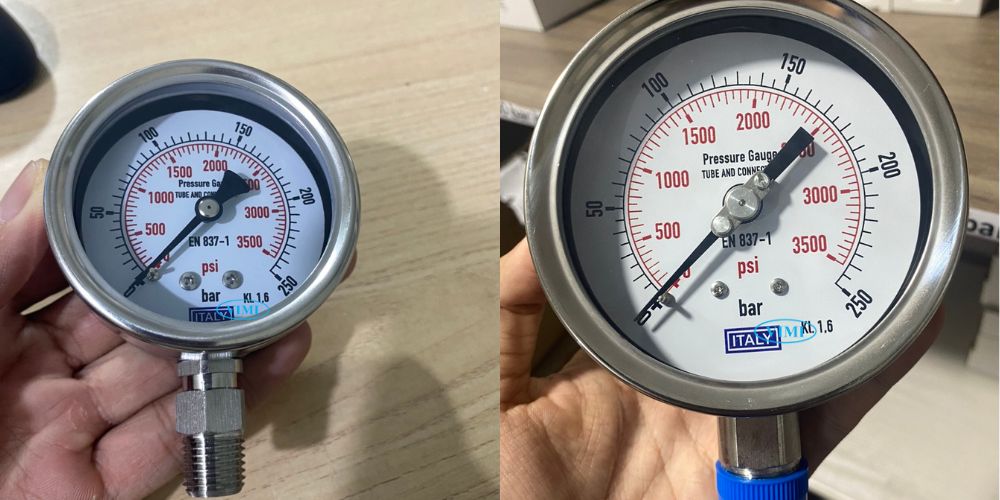 đồng hồ áp suất Italy 0 250bar 3500psi 5