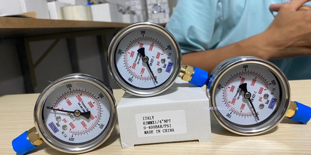 đồng hồ áp suất italy 0 400bar 6000psi 4