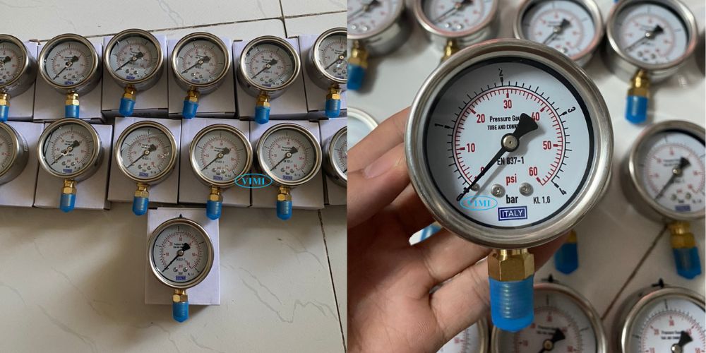 đồng hồ áp suất Italy 0 4bar 60psi 2