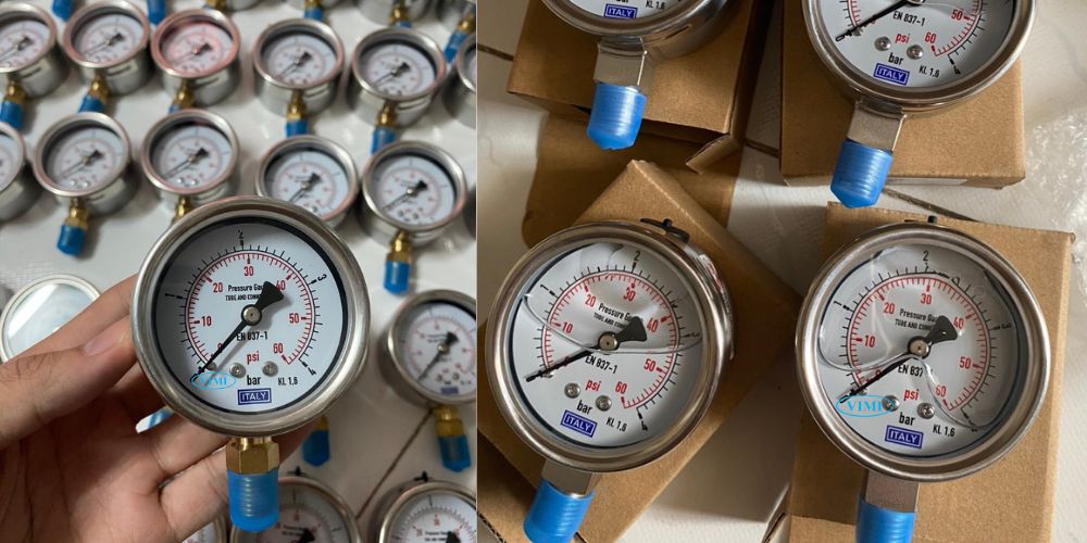 đồng hồ áp suất Italy 0 4bar 60psi