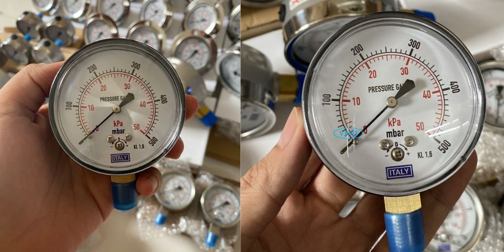 đồng hồ áp suất Italy 0 50kpa 500mbar 2
