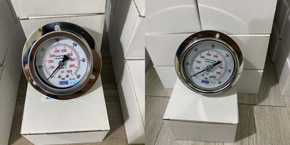 đồng hồ áp suất italy 0 600bar 9000psi 2