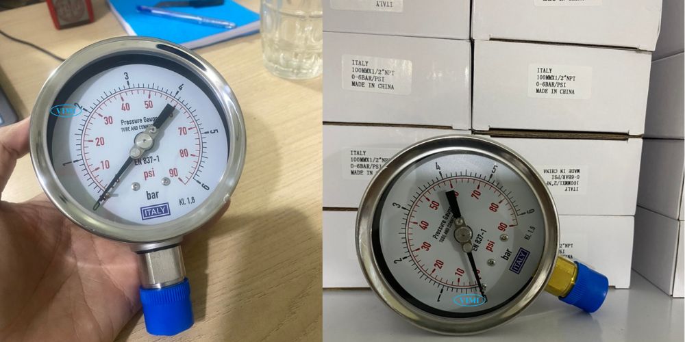 đồng hồ áp suất Italy 0 6bar 80psi 2