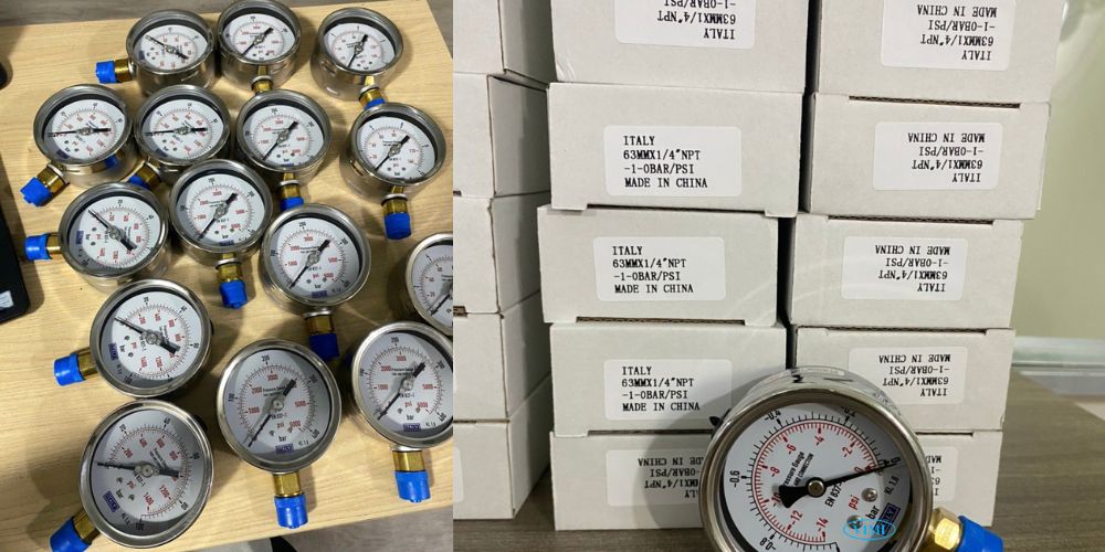 đồng hồ áp suất Italy -1bar -14psi 0bar 5