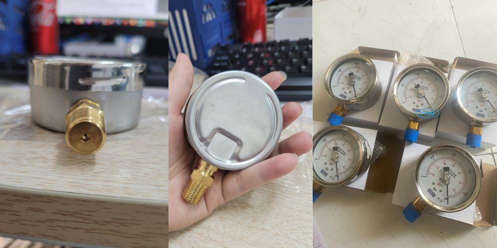 đồng hồ áp suất Italy -1bar -14psi 0bar 6