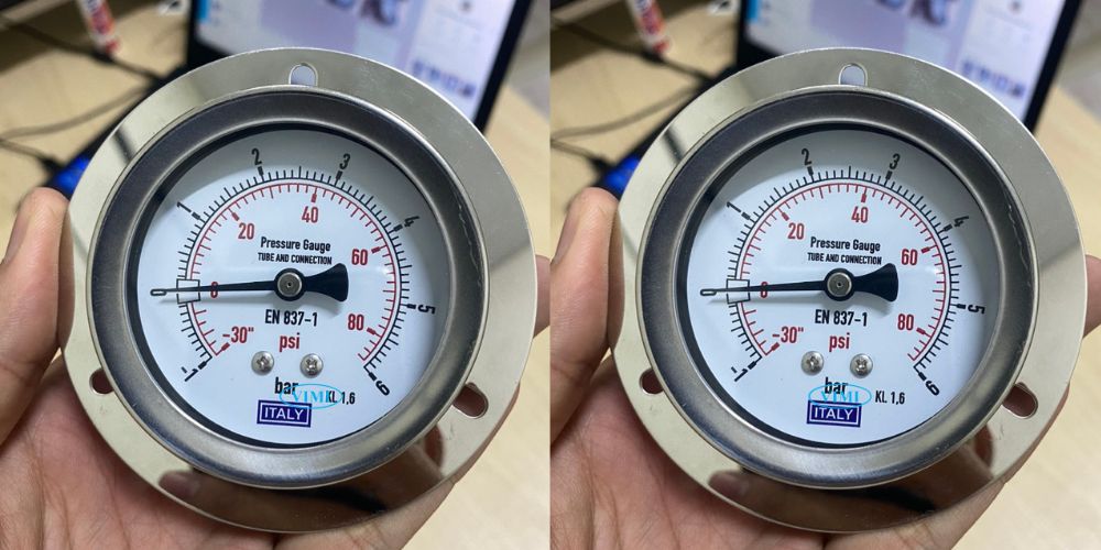 Đồng hồ áp suất Italy -1bar (-30inHg) ~ 6bar (90Psi) đồng hồ áp suất Italy -1bar -14psi 6bar 90psi 4