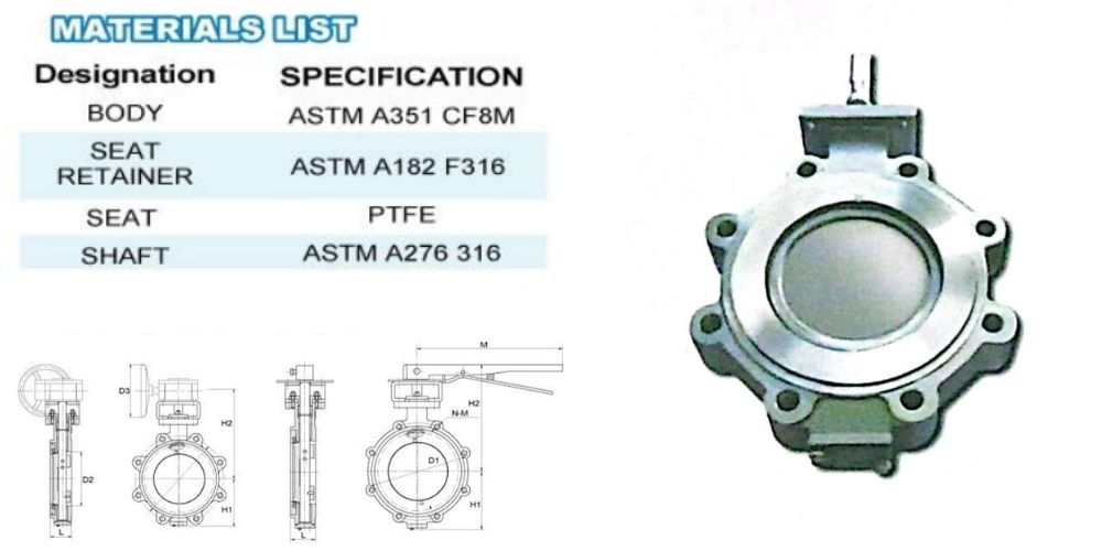 Bueno SBL-02 | SBL 02 - Van bướm tai bích inox Bueno Sbl 02