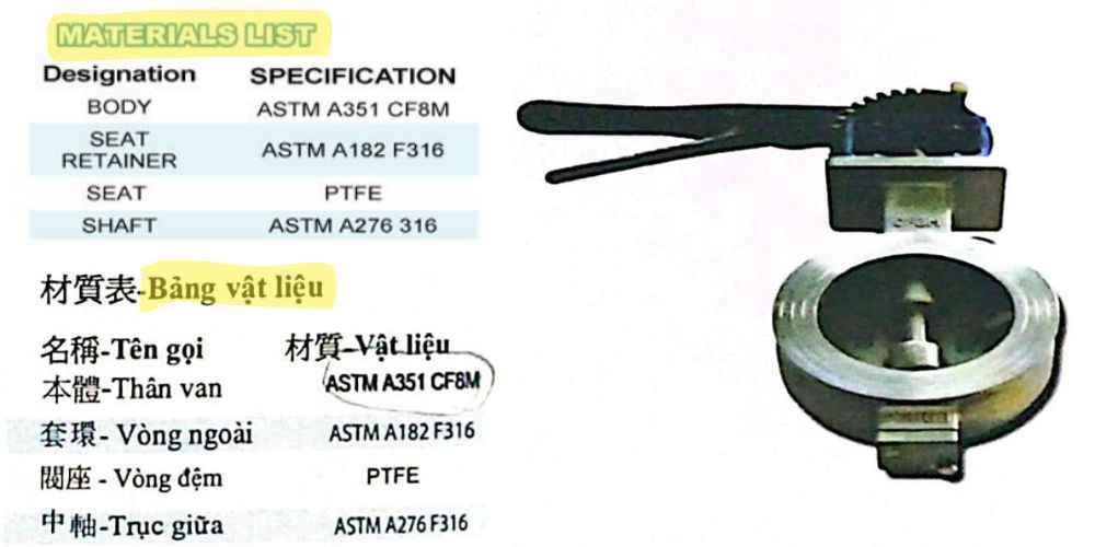 Bueno SBW-02 | SBW 02 - Van bướm inox lệch tâm Bueno Sbw 02