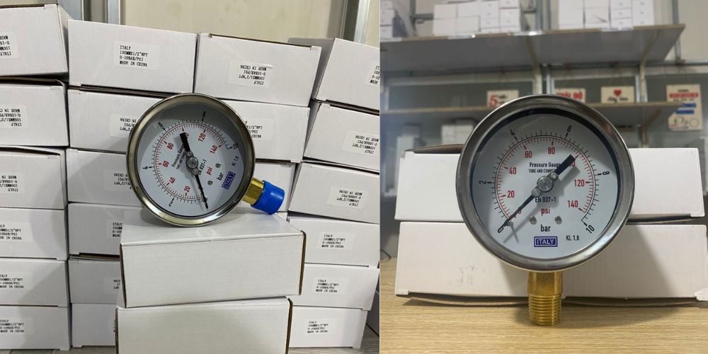đồng hồ áp suất Italy 0 10bar 140psi