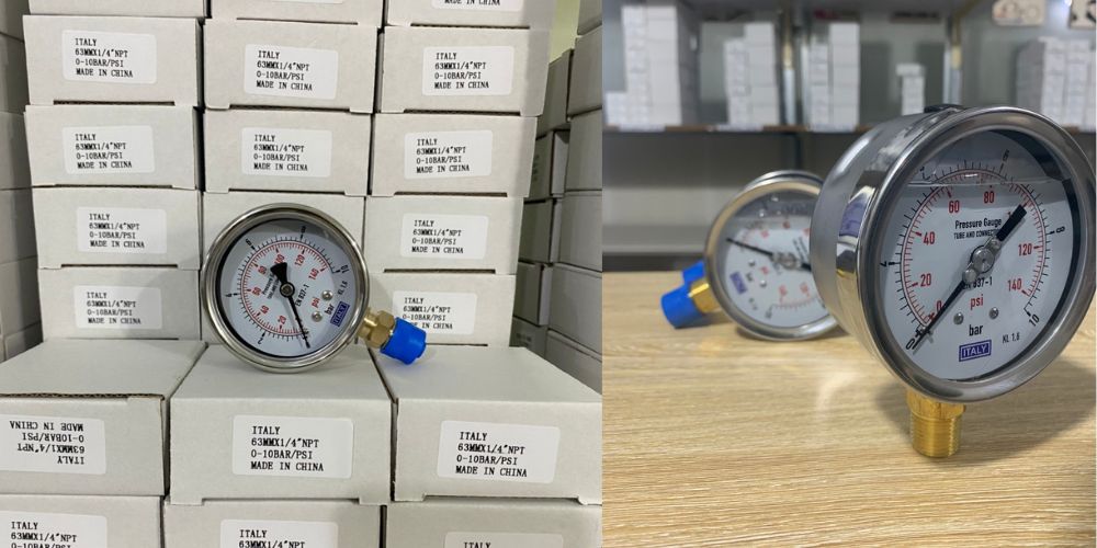 đồng hồ áp suất Italy 0 10bar 140psi