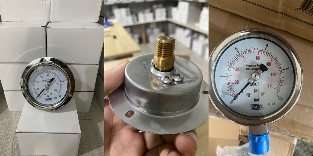 đồng hồ áp suất Italy 0 10bar 140psi