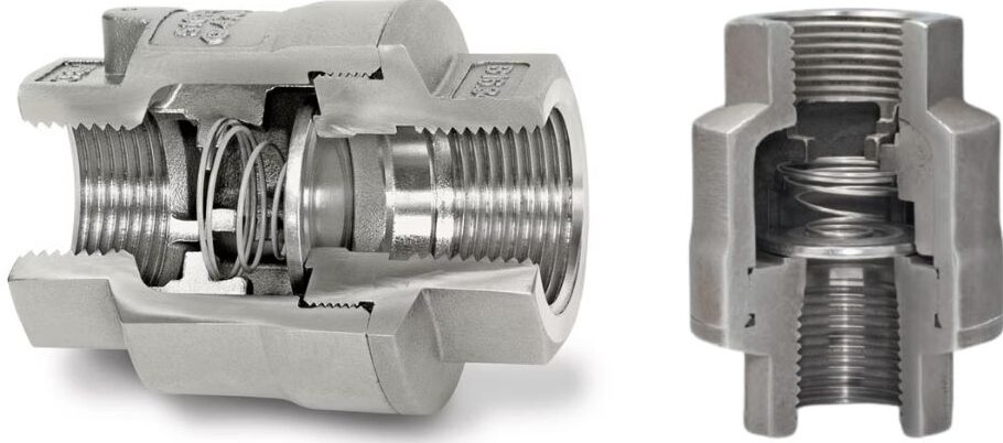 cấu tạo van 1 chiều lò xo inox
