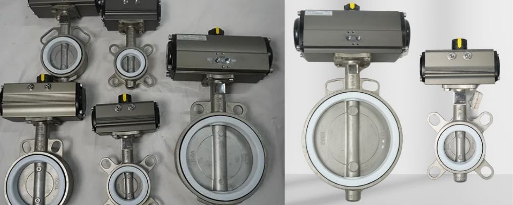 Van bướm inox điều khiển khí nén Van bướm inox điều khiển khí nén