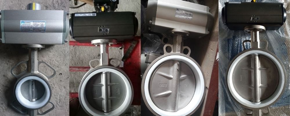 Van bướm inox điều khiển khí nén Van bướm inox điều khiển khí nén