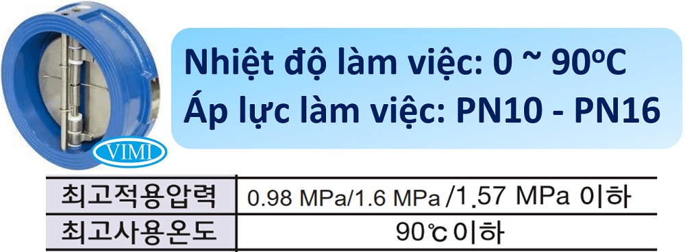 Wonil WHGS-40 | 1 chiều cánh bướm thân gang Wonil Whgs 40