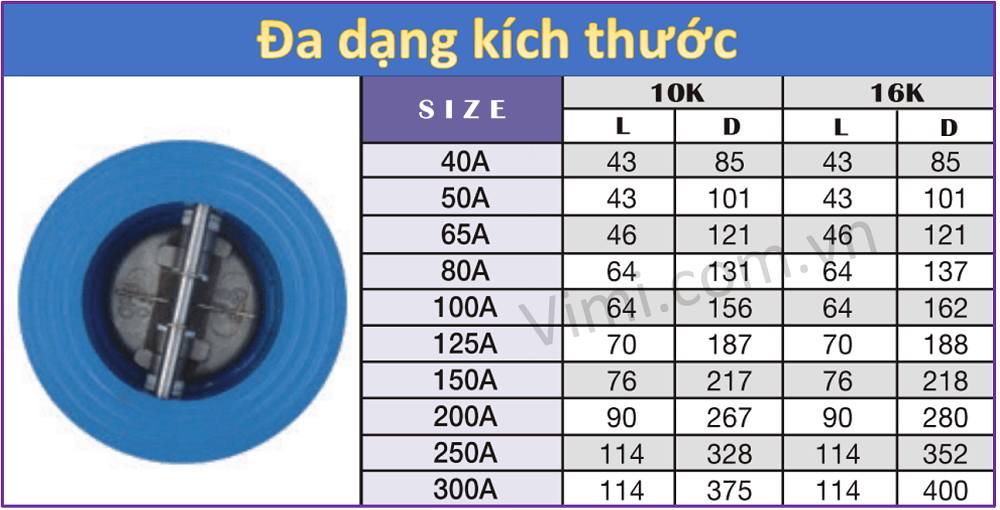 Wonil WHGS-40 | 1 chiều cánh bướm thân gang Wonil Whgs 40