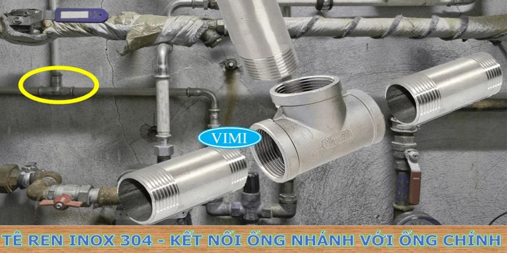 Tê ren inox 304