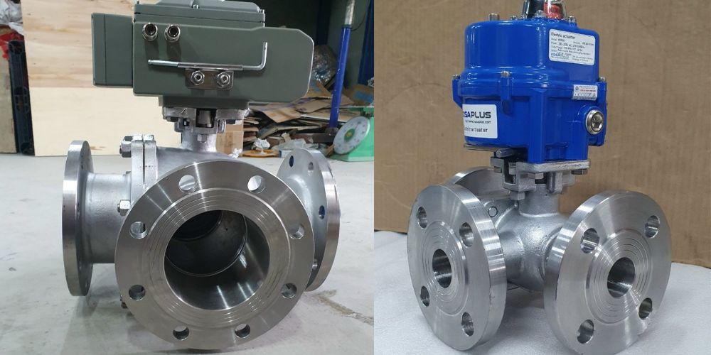 van 3 ngã điều khiển điện mặt bích