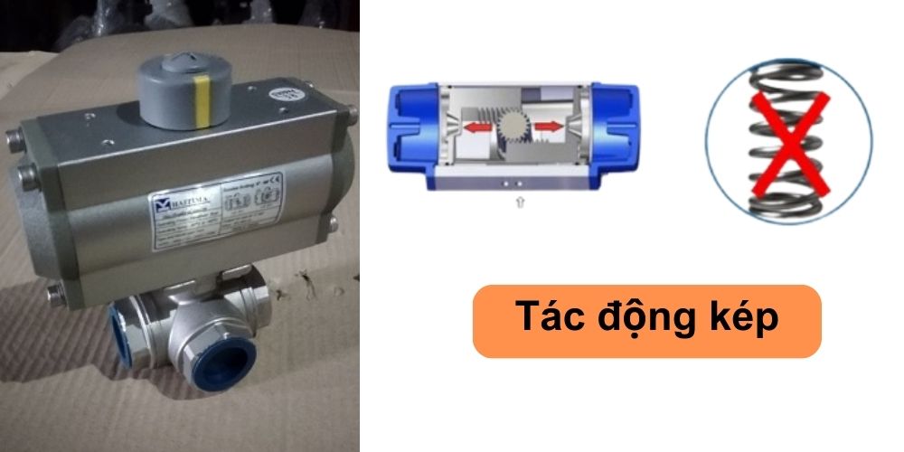 van 3 ngã khí nén tác động kép