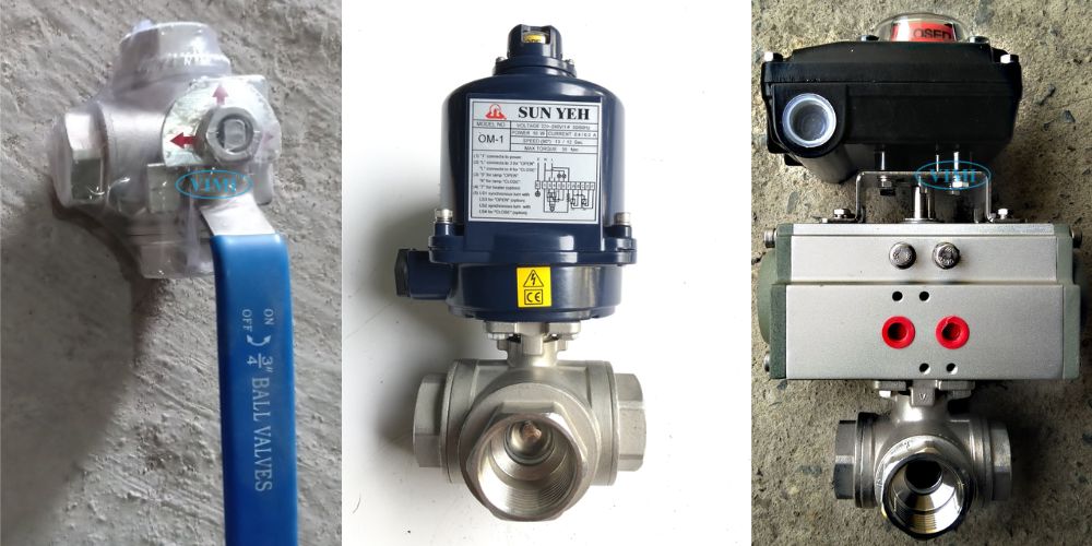 vận hành van bi 3 ngã inox