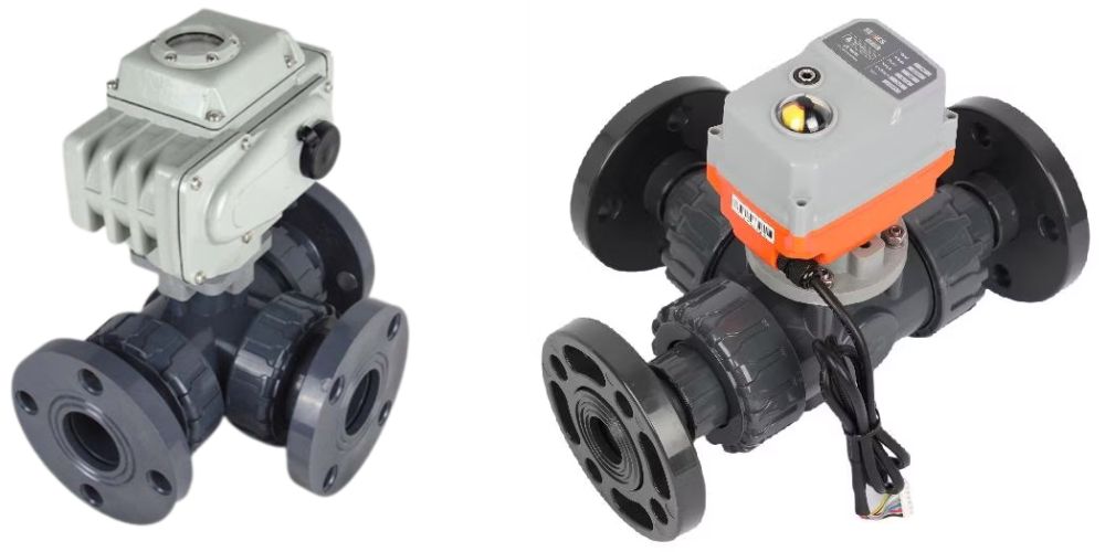 van bi 3 ngã mặt bích nhựa