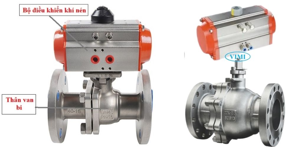 van bi inox điều khiển khí nén