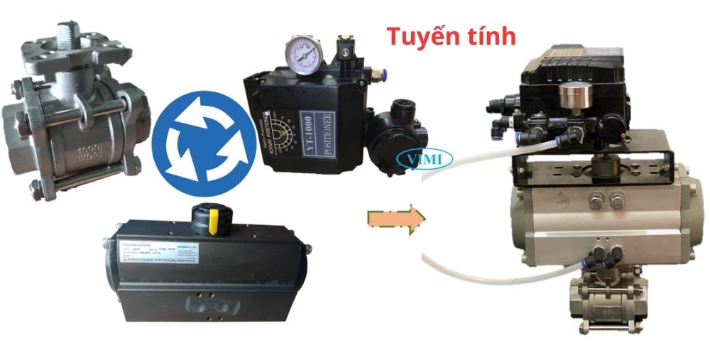 van bi inox điều khiển khí nén