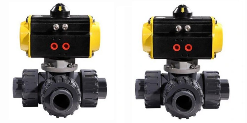 Van bi nhựa khí nén van bi nhựa điều khiển khí nén