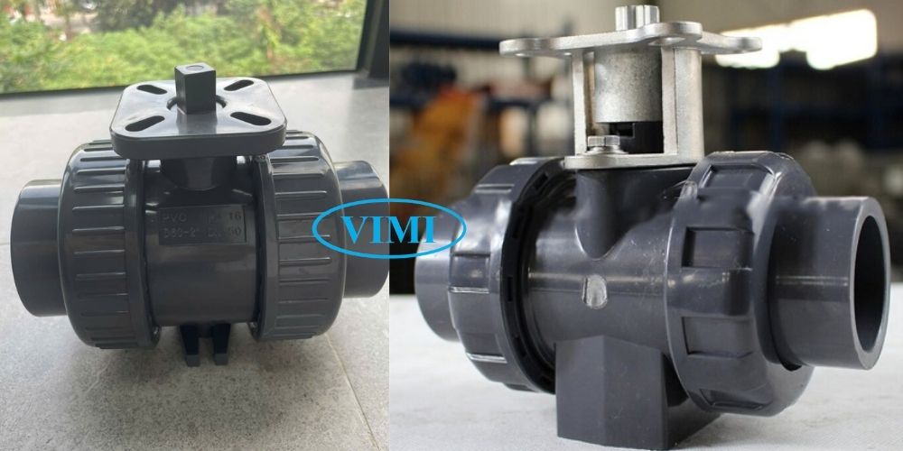 Van bi nhựa khí nén van bi nhựa điều khiển khí nén