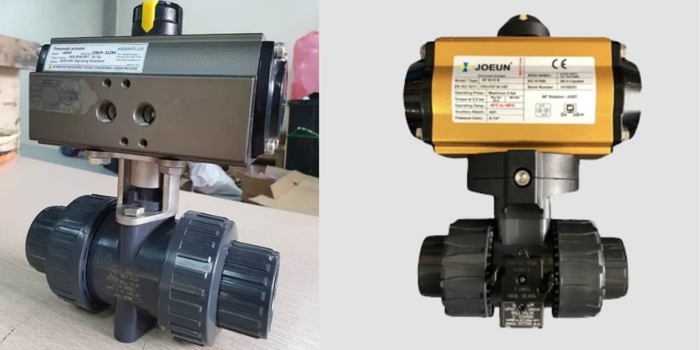 Van bi nhựa khí nén van bi nhựa điều khiển khí nén