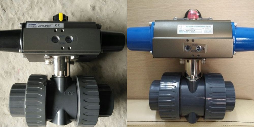 Van bi nhựa khí nén van bi nhựa điều khiển khí nén