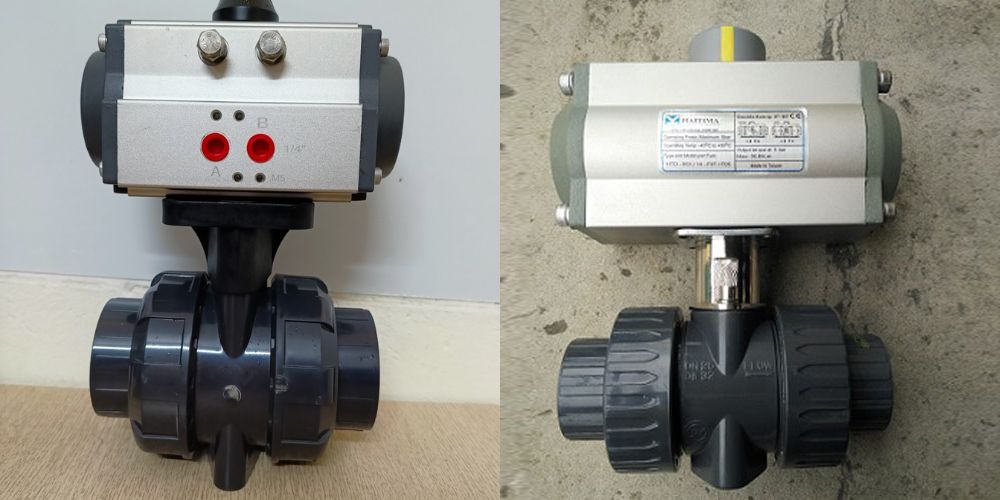 Van bi nhựa khí nén van bi nhựa điều khiển khí nén