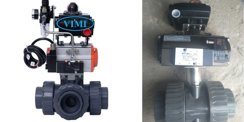 Van bi nhựa khí nén van bi nhựa điều khiển khí nén